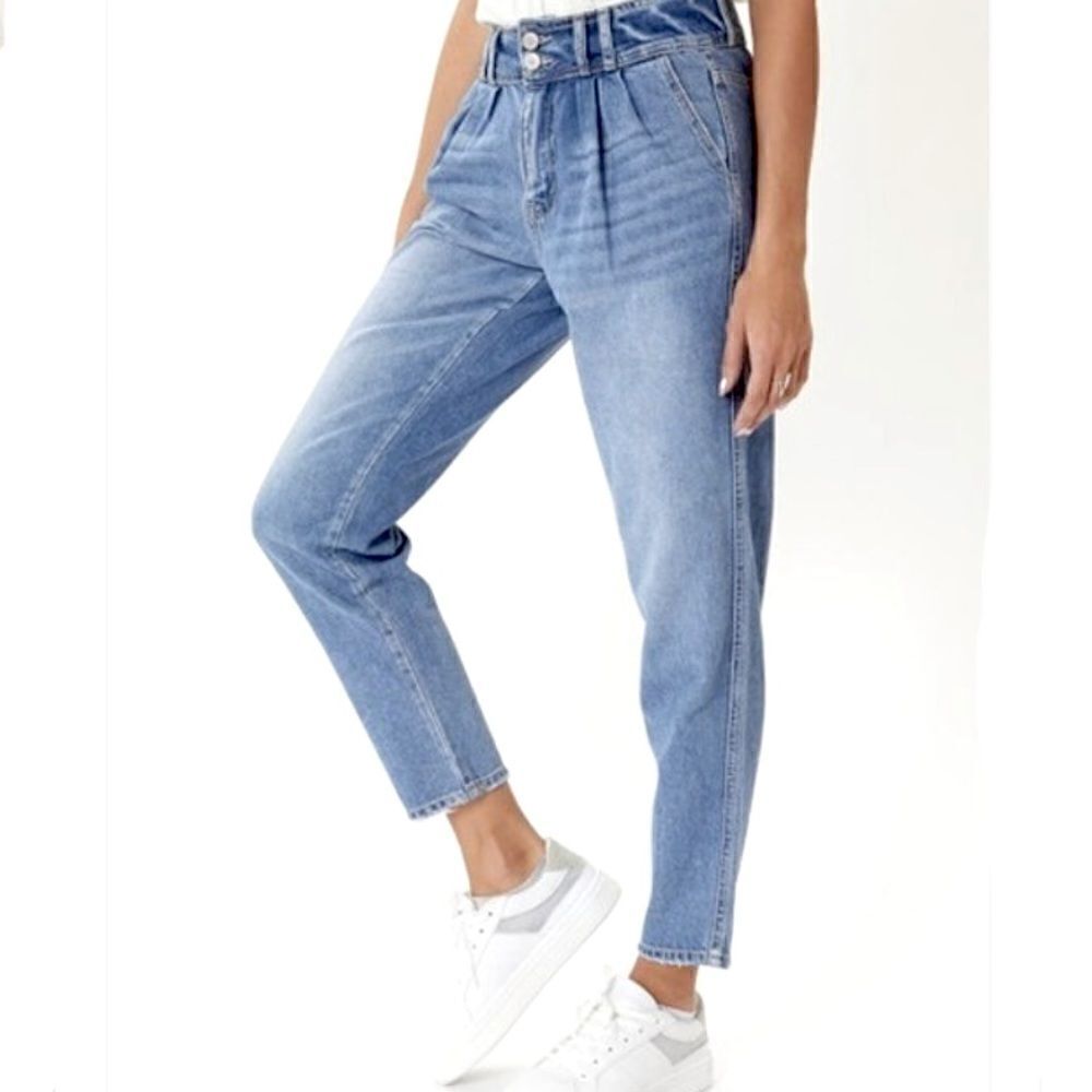 ‎Kancan High Waist Relaxed Mom Baggy Jeans Distressed Straight Leg - Picture 13 of 13